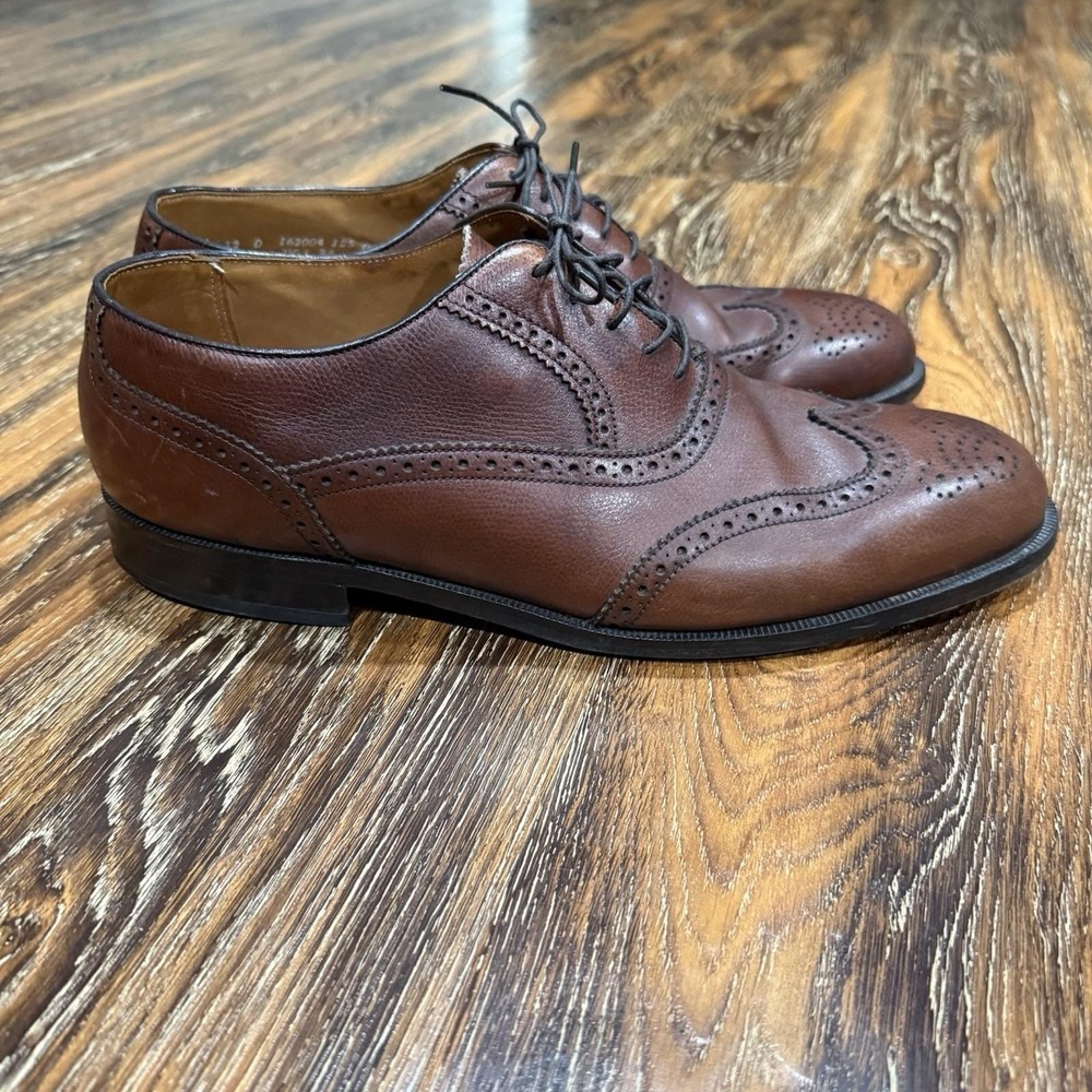 Florsheim Imperial Wingtip Shoes Mens Size 12 D Brown Cognac Leather Vintage USA